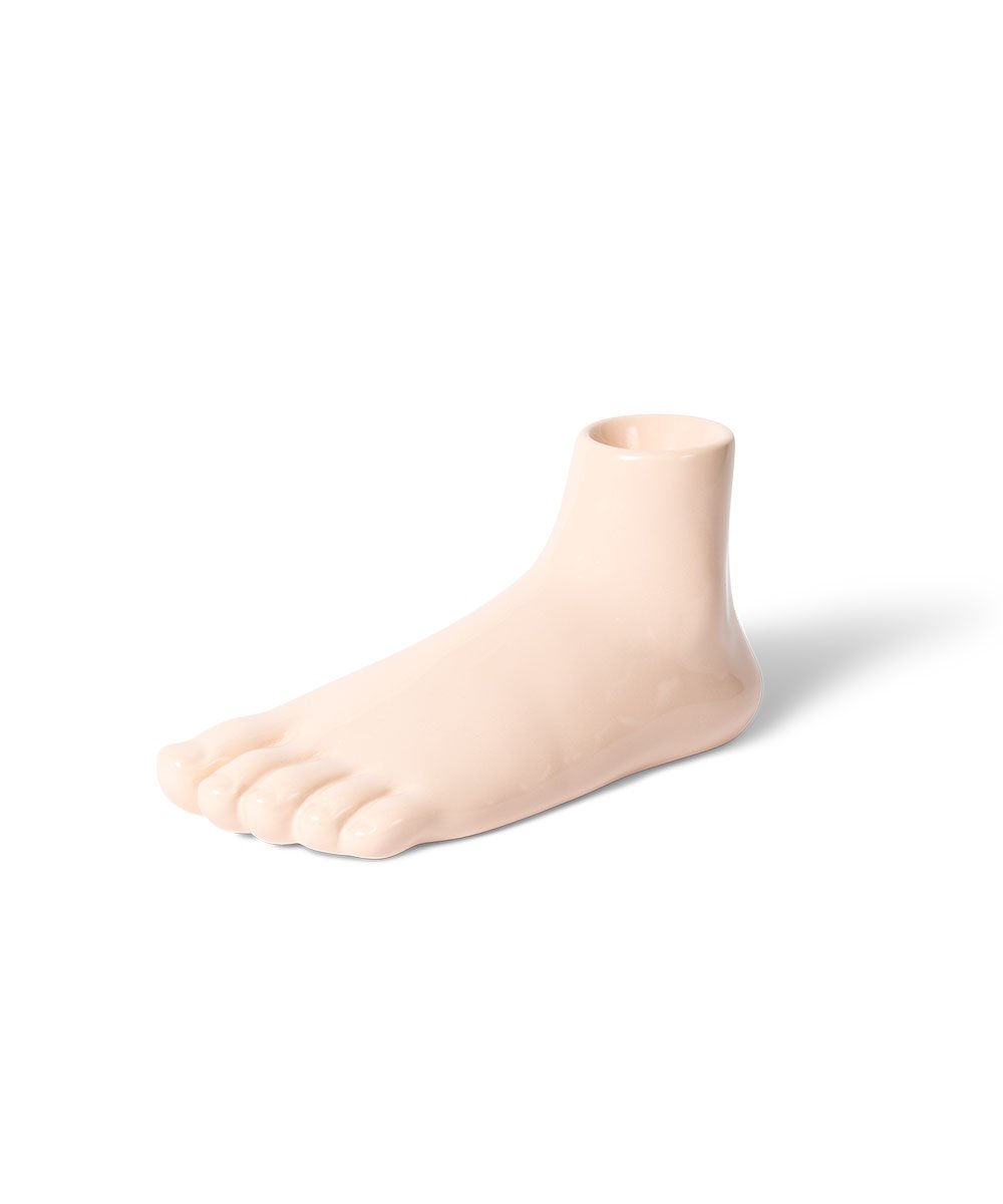 Third Drawer Down X David Shrigley, Curious Foot-Shaped Pedestal Ceramic Third Drawer Down