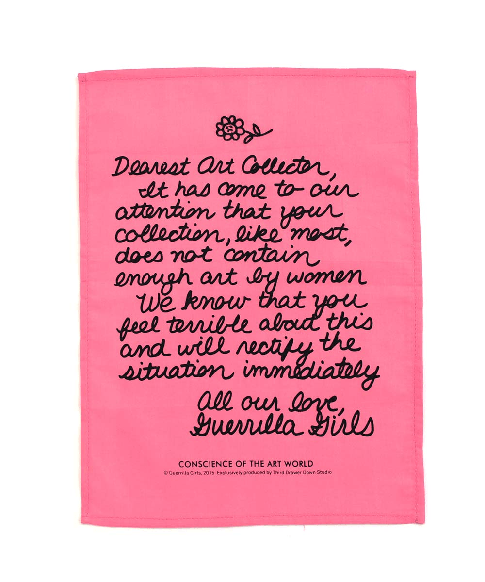 Third Drawer Down X Guerrilla Girls, Dear Art Collector Handkerchief Textiles Third Drawer Down Default 