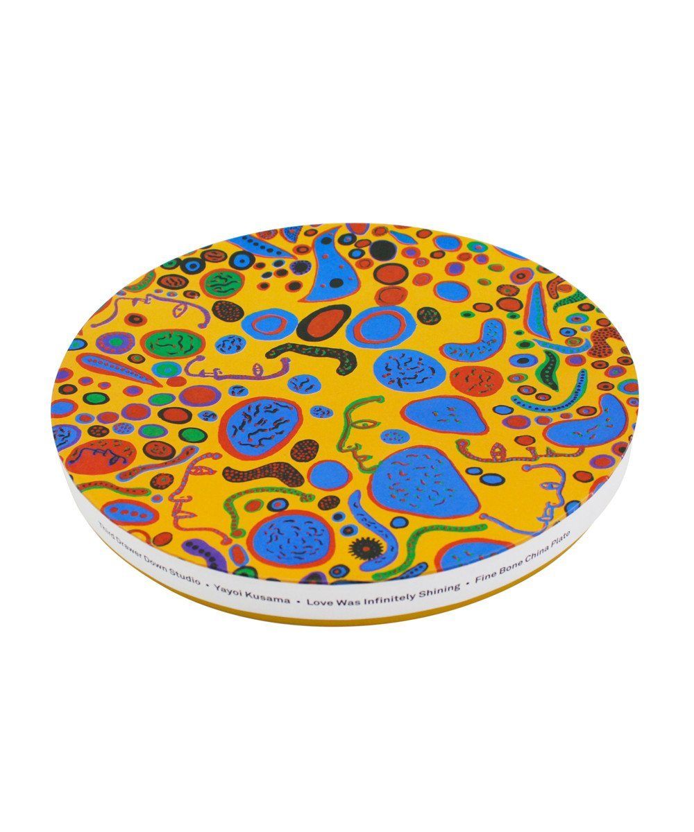 Third Drawer Down X Yayoi Kusama, Love Was Infinitely Shining Ceramic Plate Ceramic Third Drawer Down Studio 