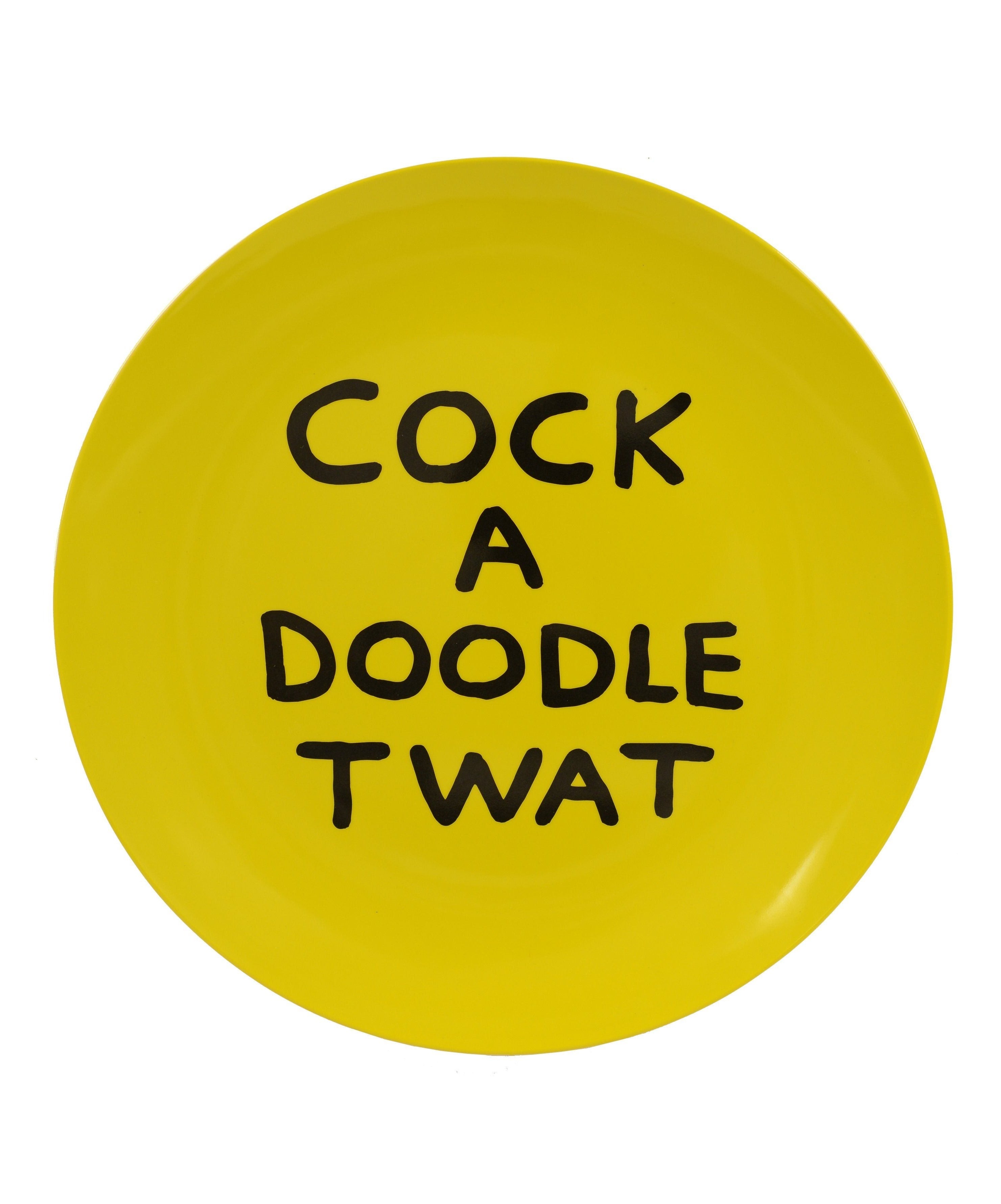 Cock A Doodle Melamine Plate x David Shrigley Tableware Third Drawer Down UK 